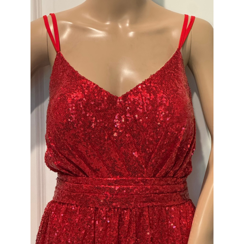 Women's JJ'S HOUSE Red Sequin Prom Dress size M - Picture 3 of 9